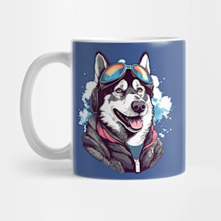 Husky Aviator: Soaring with Adventure Mug